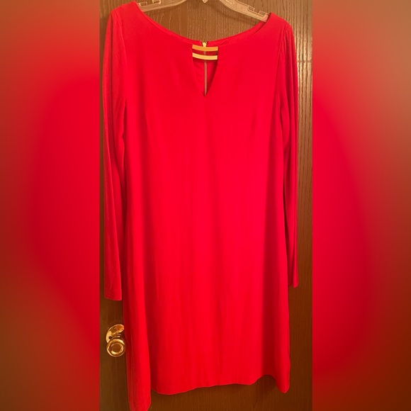 Vince Camuto Dresses & Skirts - Vince Camuto Red Casual Formal Full Zipper Back  Long Sleeve Dress Sz-12
